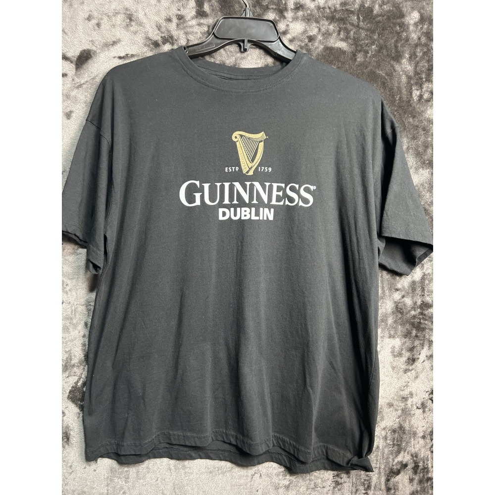 Guinness Dublin Black Graphic Tee  XL Relaxed Fit Irish Beer Shirt